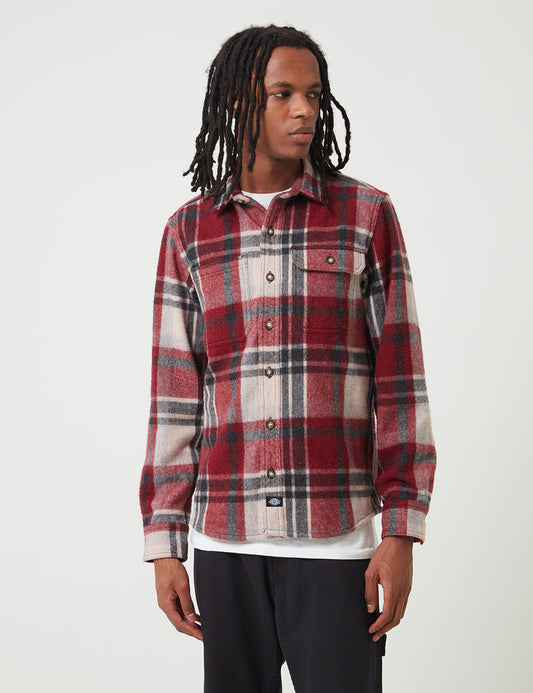 Melber Check Shirt (Wool) - Maroon
