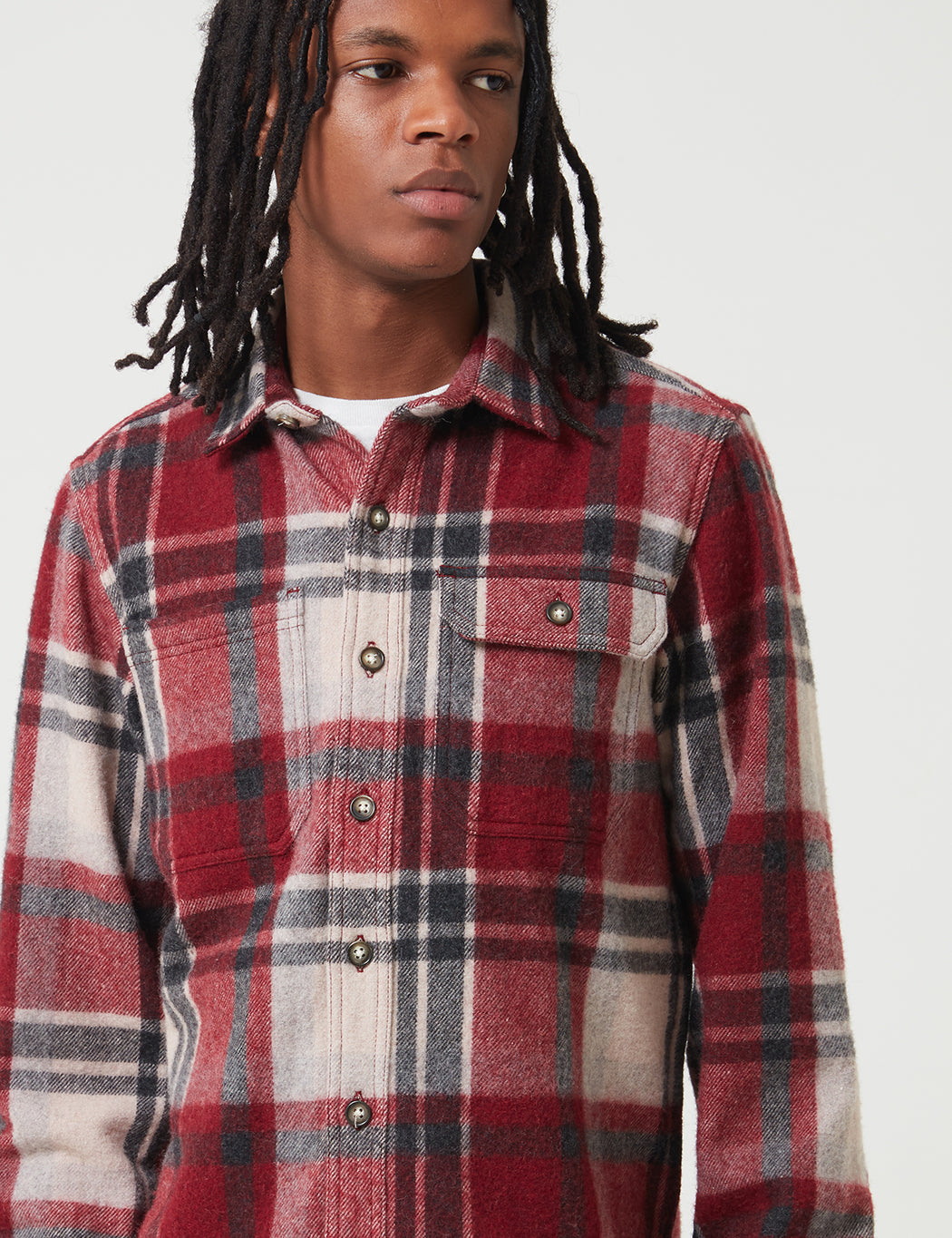 Melber Check Shirt (Wool) - Maroon