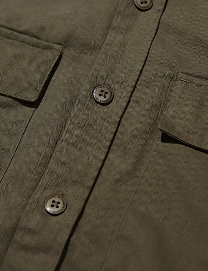 Tunnelton Herringbone Shirt - Dark Olive