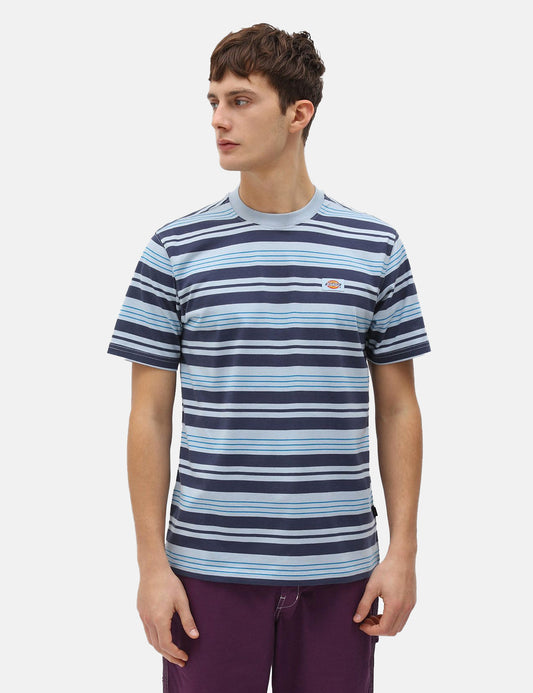 Wheaton T-Shirt (Striped) - Fog Blue