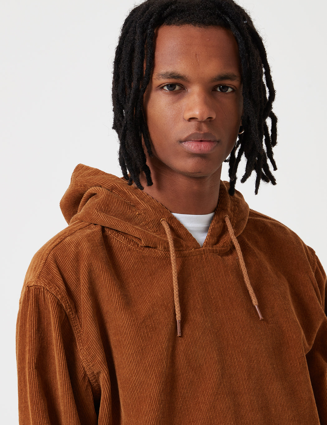 Amonate Hooded Sweatshirt (Cord) - Brown Duck