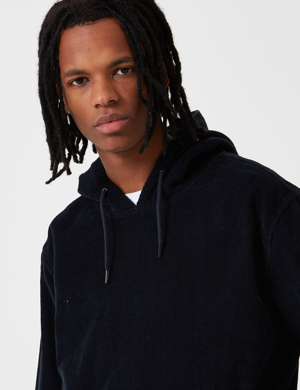 Amonate Hooded Sweatshirt (Cord) - Dark Navy Blue