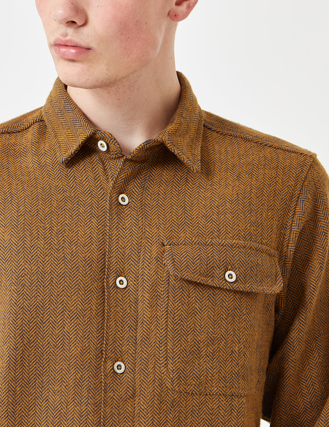 Lewisburg Herringbone Shirt - Brown Duck