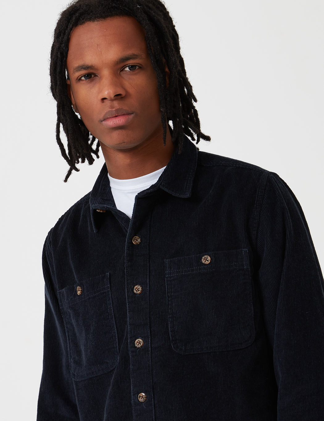 Arthurdale Shirt (Corduroy) - Dark Navy Blue