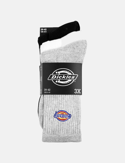 Valley Grove 3-Pack Socks - White/Black/Grey
