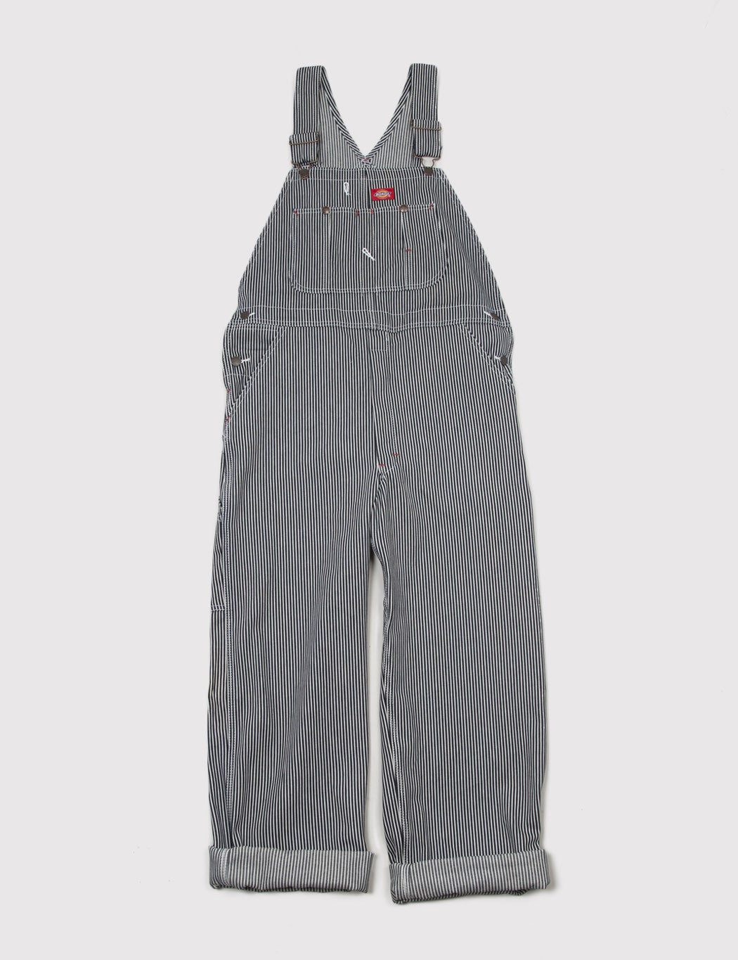 Indigo Bib Overalls (Hickory Stripe) - Blue/White