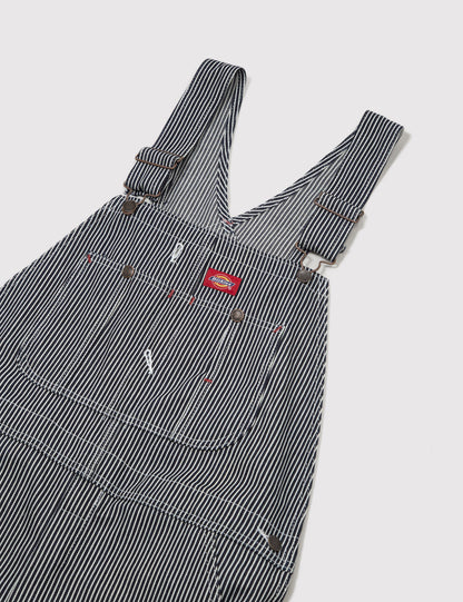 Indigo Bib Overalls (Hickory Stripe) - Blue/White