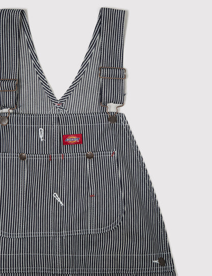 Indigo Bib Overalls (Hickory Stripe) - Blue/White