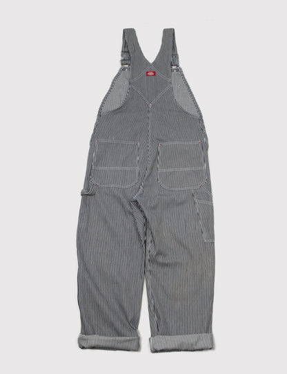 Indigo Bib Overalls (Hickory Stripe) - Blue/White
