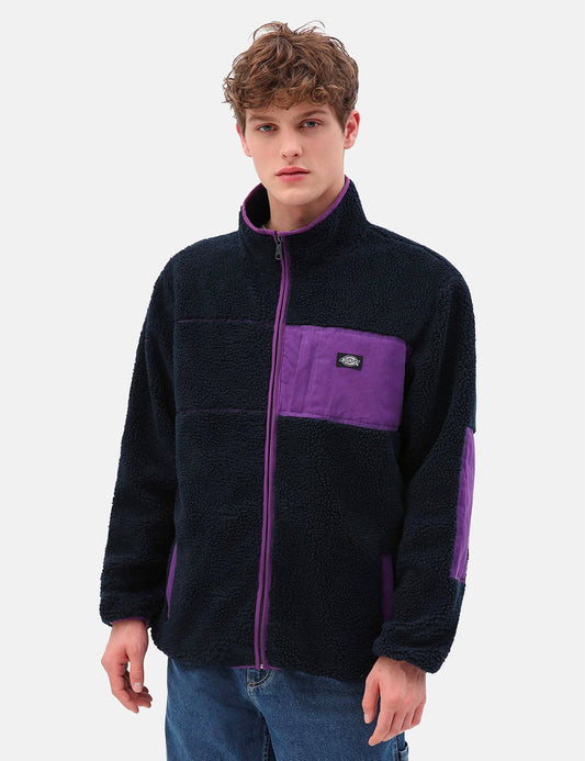 Red Chute Sherpa Zip Through - Dark Navy