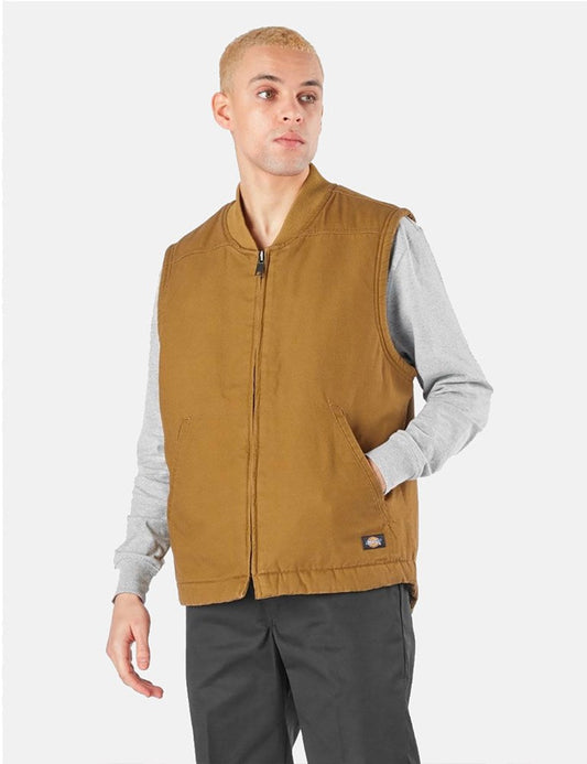 Sherpa Lined Duck Vest - Brown