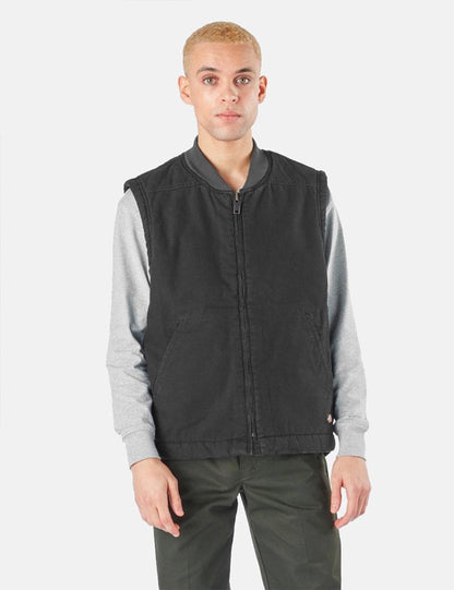 Sherpa Lined Duck Vest - Black