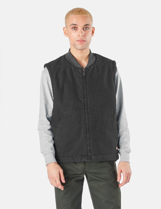 Sherpa Lined Duck Vest - Black