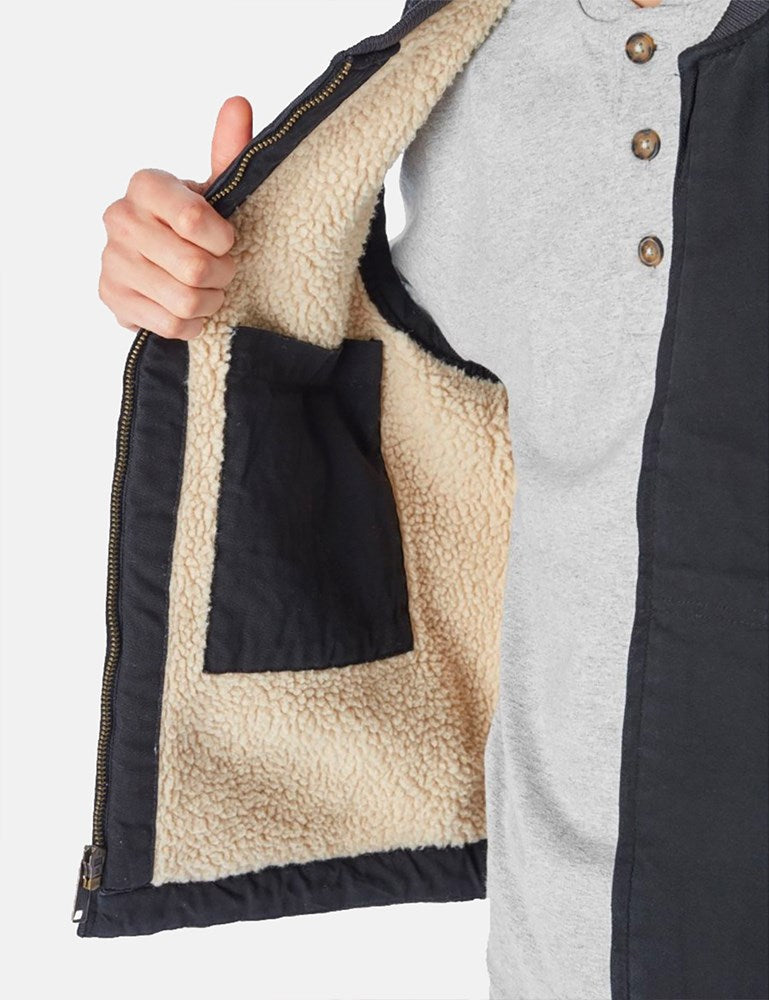 Sherpa Lined Duck Vest - Black