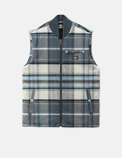 Pedro Bay Vest (Check) - Air Force Blue
