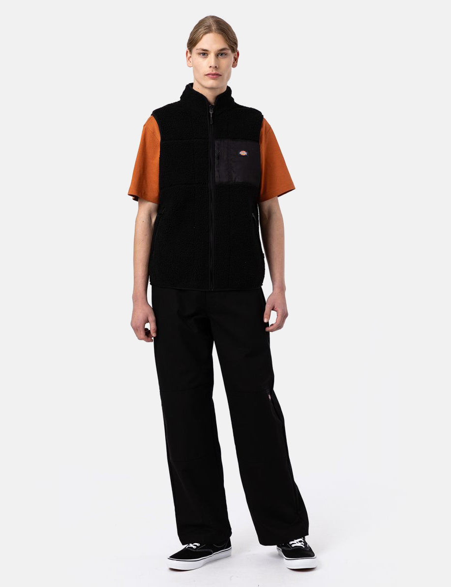 Red Chute Fleece Vest - Black