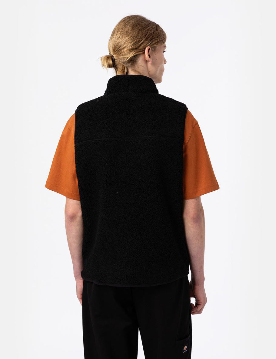 Red Chute Fleece Vest - Black